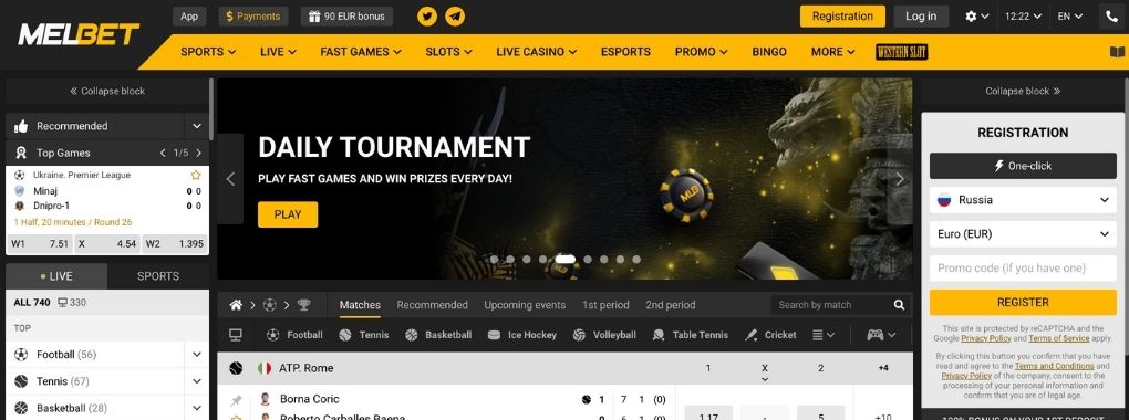 Placing bets on Melbet official website in India